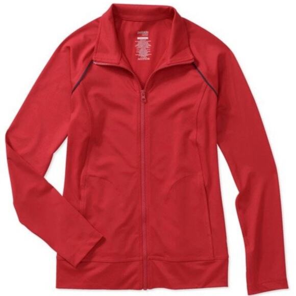 Danskin Now Woman’s Raglan Piped Track Jacket Red Sz S - Picture 1 of 9